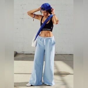 FP Movement by Free People Wide Leg Pants ~ Heathered Light Blue
